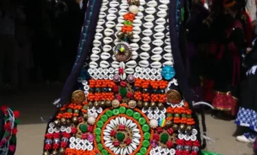 Colorful attire of Kalash women at Chaumos celebrations
