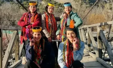 Kalash community celebrating the Chaumos Festival in Rumbur Valley