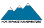Logo of North Pakistan Adventure featuring mountain peaks and travel-inspired design, representing tourism and adventure in northern Pakistan.