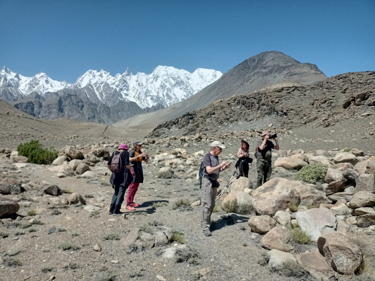Panoramic view of Karimabad Hunza valley with Rakaposhi in background