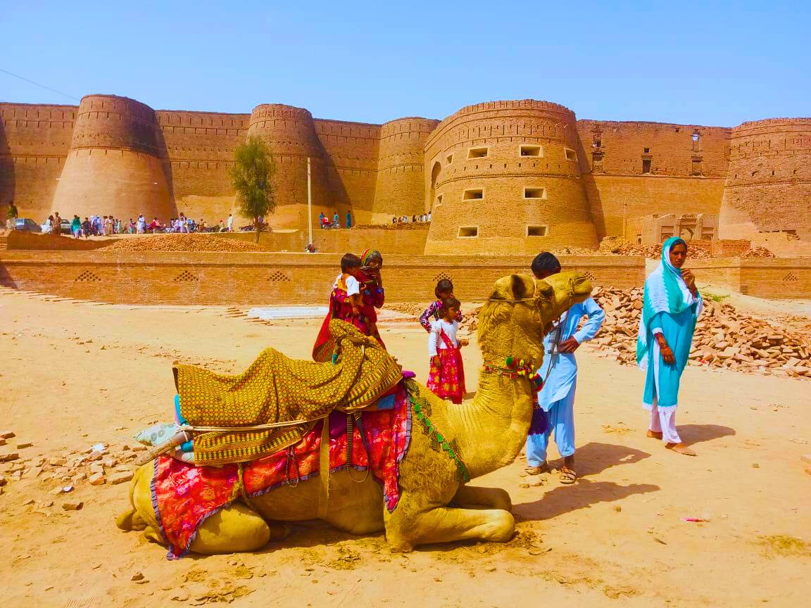 Derawar Fort, a Fortress in  Cholistan Desert in Bahawalpur District of Punjab,