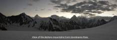 Panoramic view of Baltoro mountains from Gondogoro Pass during North Pakistan Adventure tour