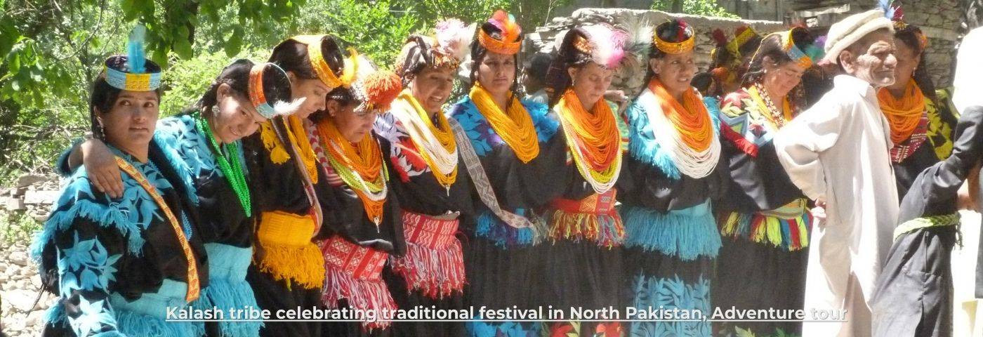 Kalash tribe celebrating traditional festival in North Pakistan Adventure tour